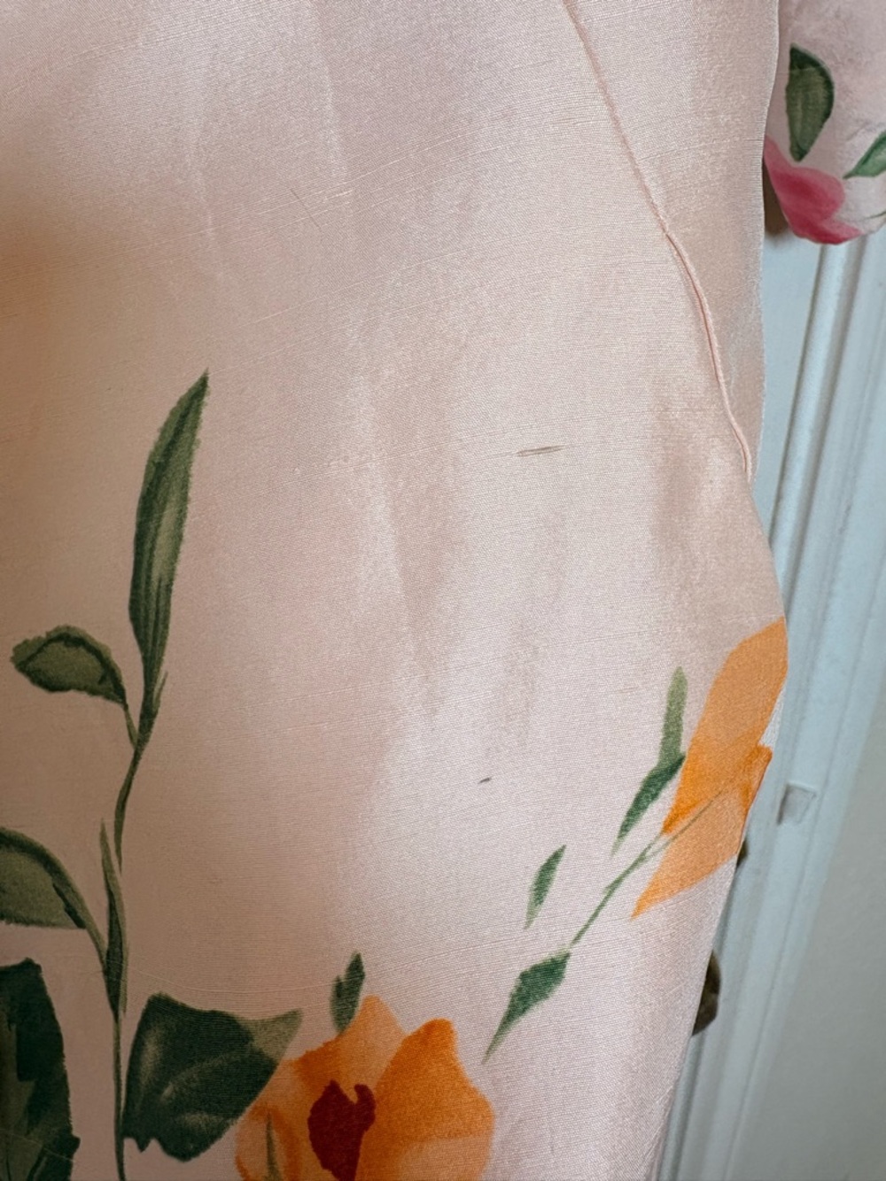 Bergamo Pink Floral 100% Silk Blouse Jacket Romantic Y2K Size 6 - Picture 6 of 9